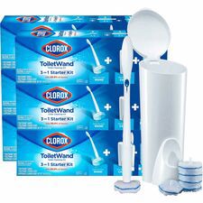 ToiletWand Disposable Toilet Cleaning System: Handle, Caddy and Refills, White